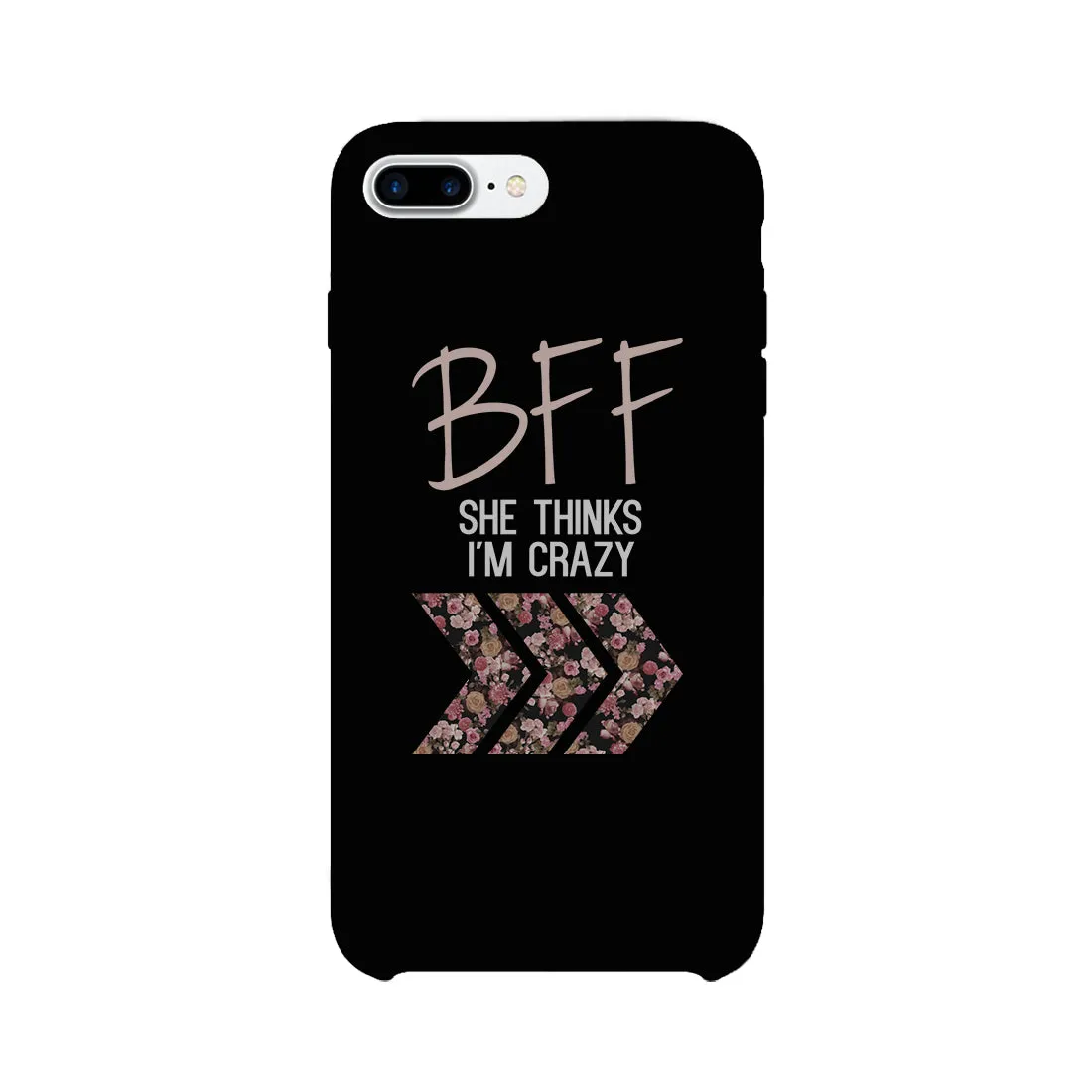 BFF Floral Crazy Best Friend Black Matching Phone Cases