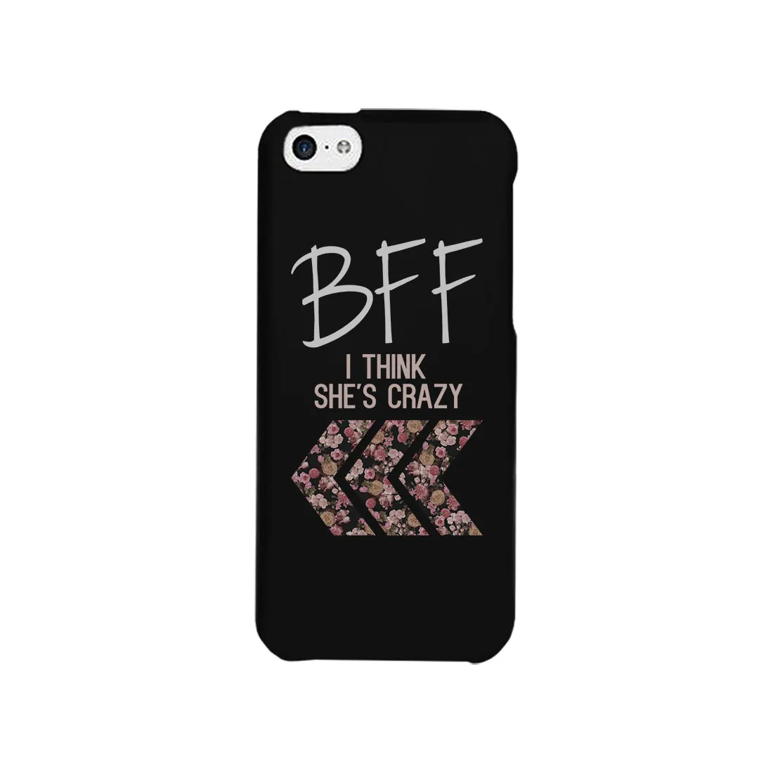 BFF Floral Crazy Best Friend Black Matching Phone Cases