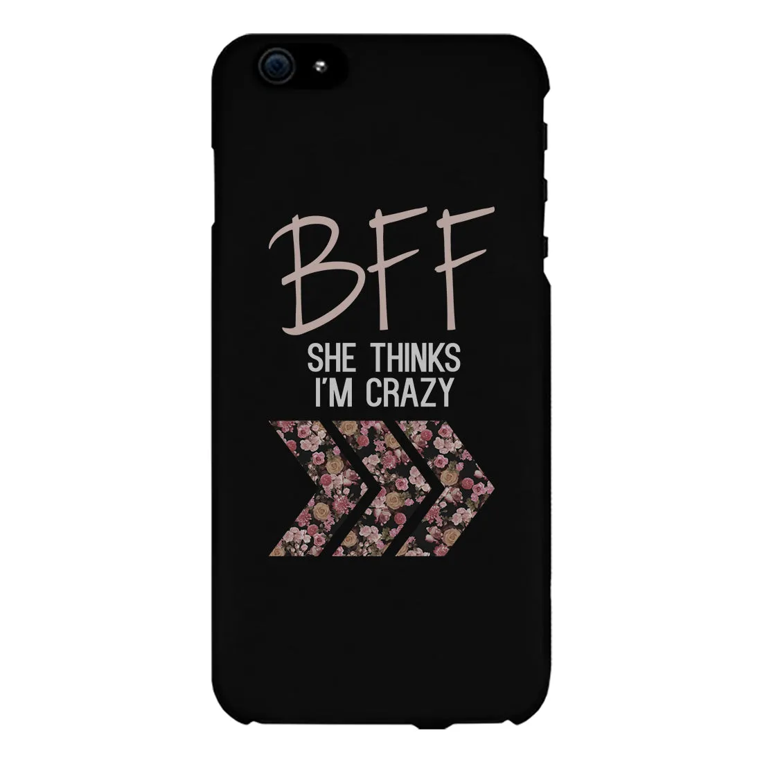 BFF Floral Crazy Best Friend Black Matching Phone Cases