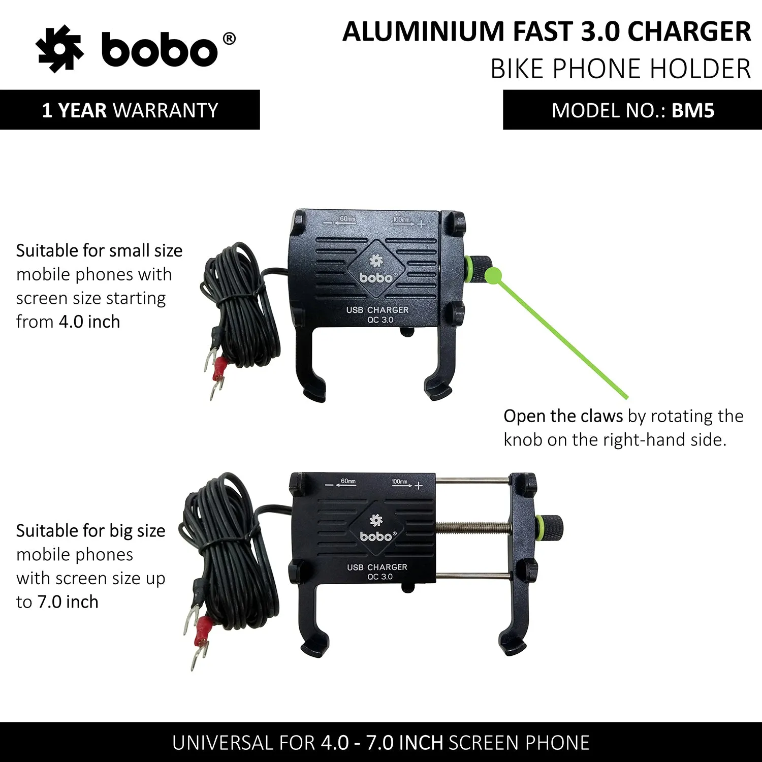 BM5 - Aluminium (Fast USB 3.0 Charger)