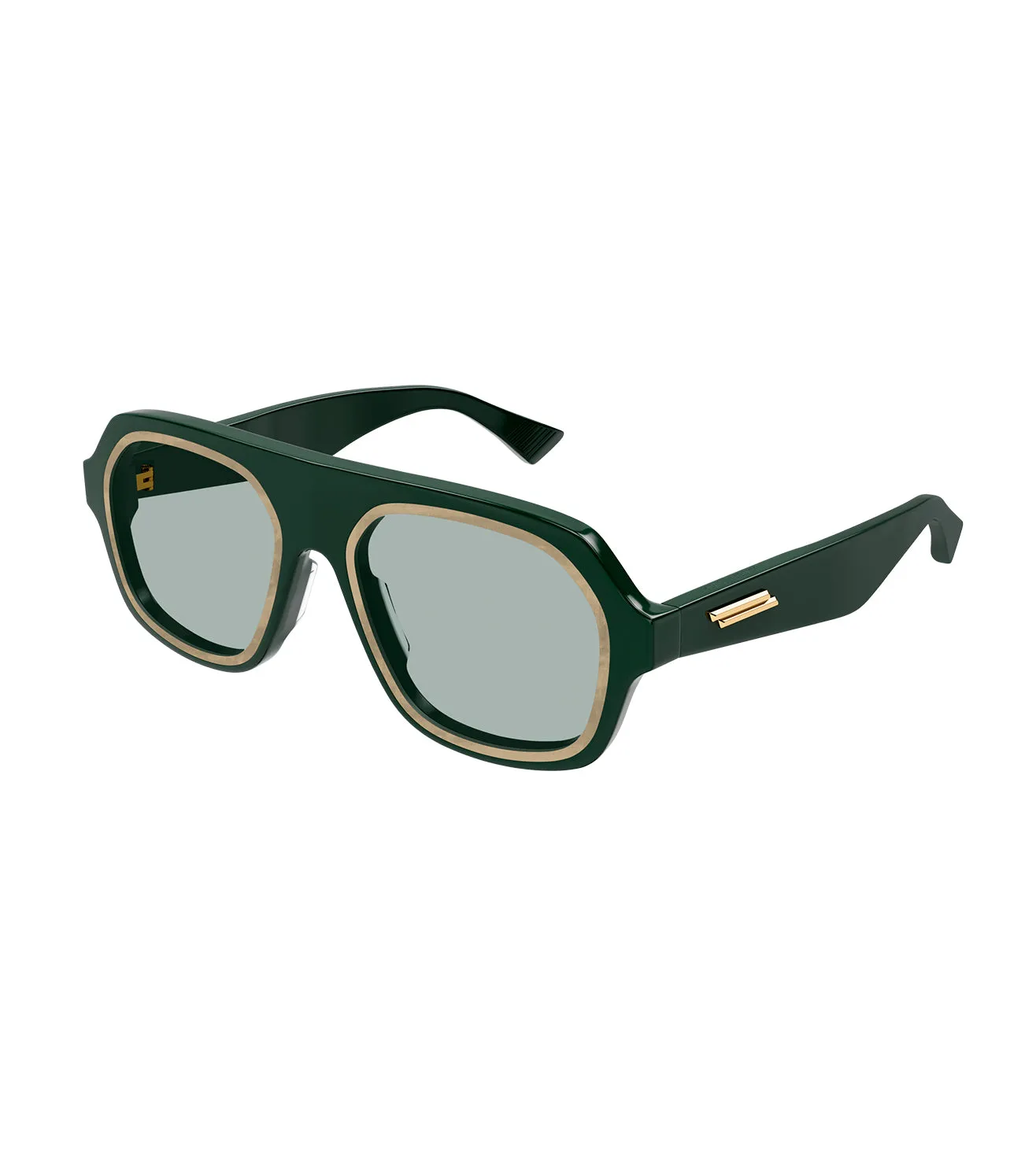 Bottega Veneta Men's Green Aviator Sunglass