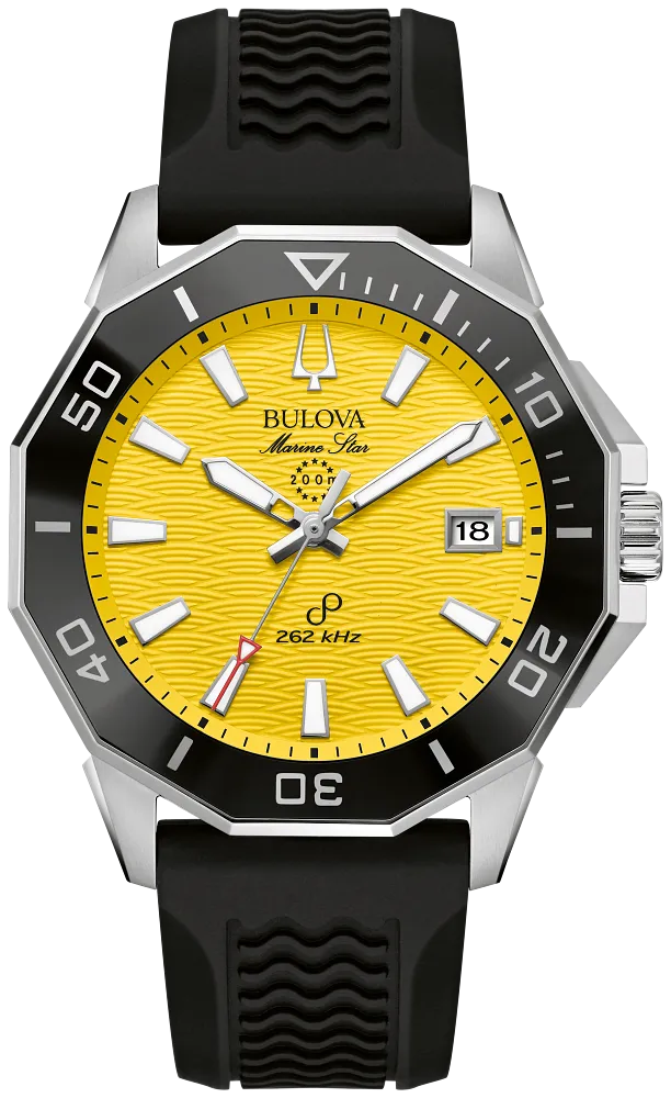 Bulova Marine Star Precisionist Sport Mens Yellow Dial Watch 96B431