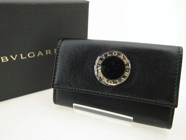 Bvlgari Leather Key Case Colore 6 Keys Black