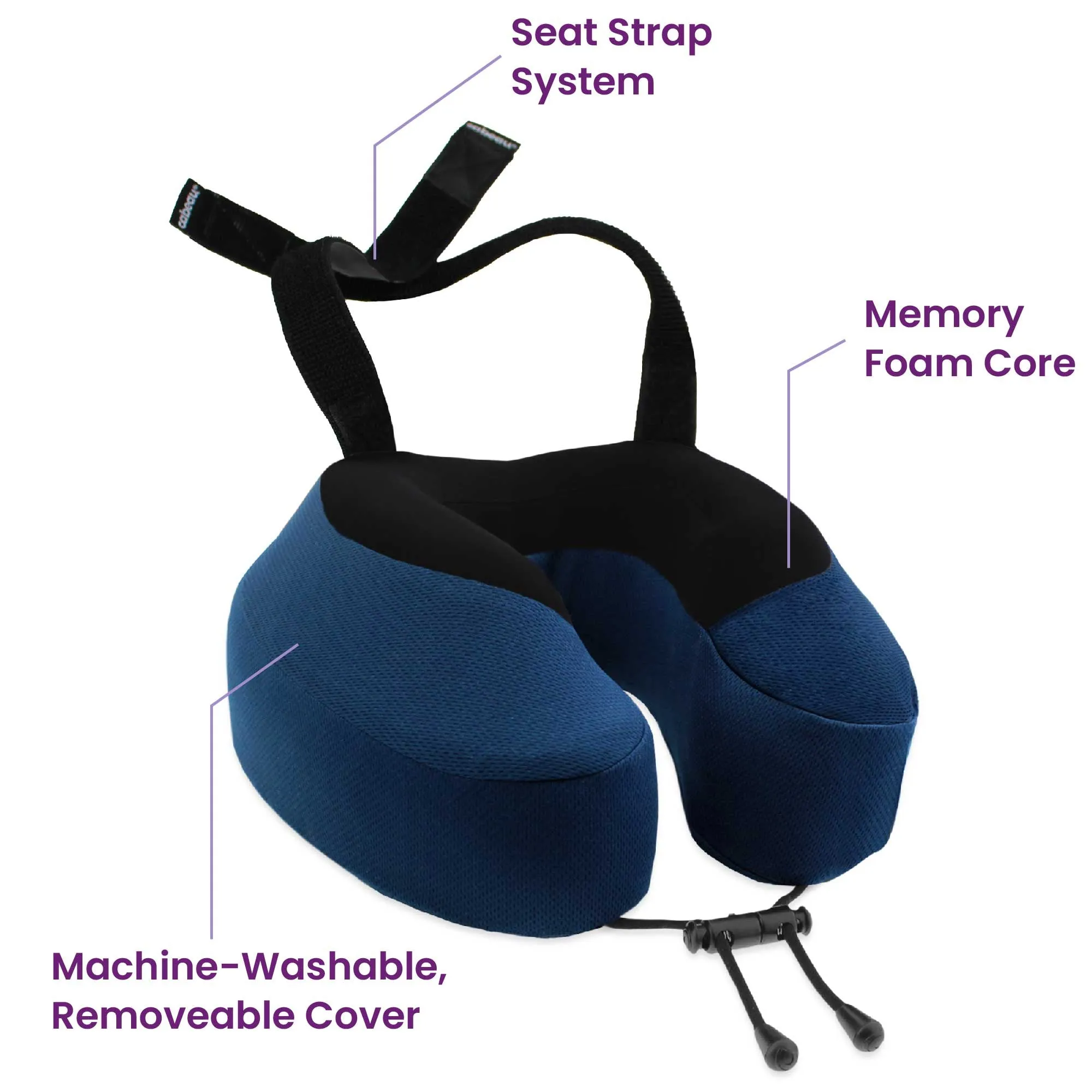 Cabeau Evolution S3 Memory Foam Travel Neck Pillow with Seat Strap, One Size