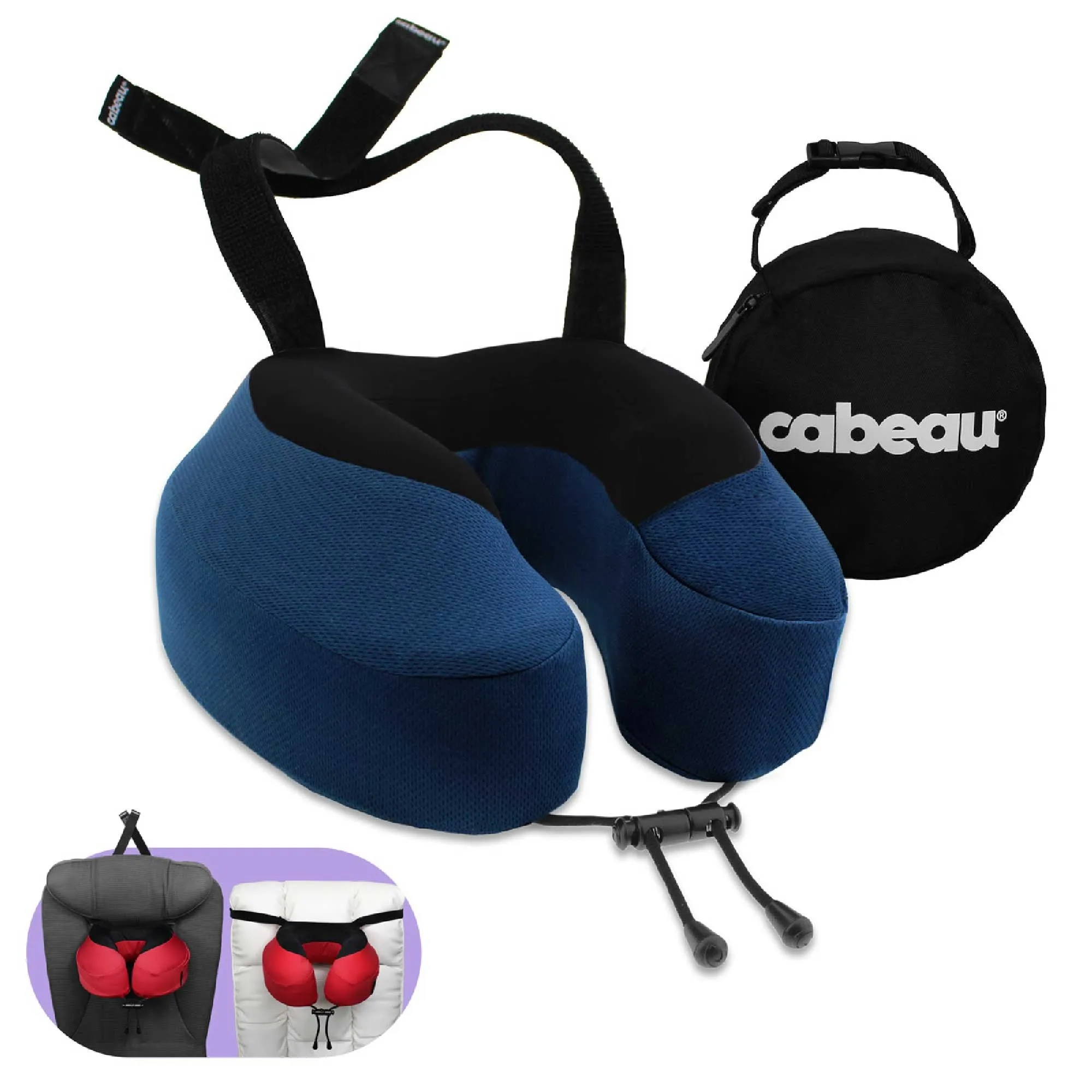 Cabeau Evolution S3 Memory Foam Travel Neck Pillow with Seat Strap, One Size