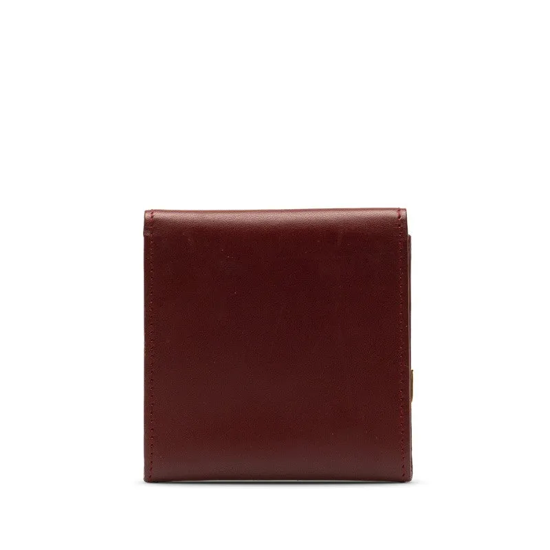 Cartier Must Line Leather Coin Case Wine Red