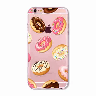 Case For Apple iPhone 6 6s Plus 6Plus  5 5S SE Soft Silicon TPU Transparent Fruit Grils Macaron Dessert Phone Capa Cases