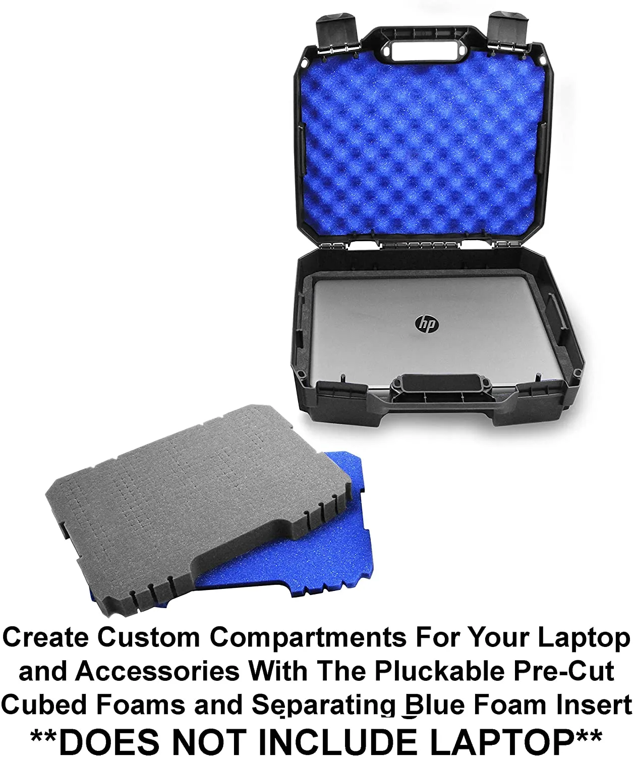 CASEMATIX Laptop Hard Case for 15.6" Laptops with Customizable Foam Compatible with HP Elite Dragonfly, Pavillion, Envy 360 X360, Stream 14