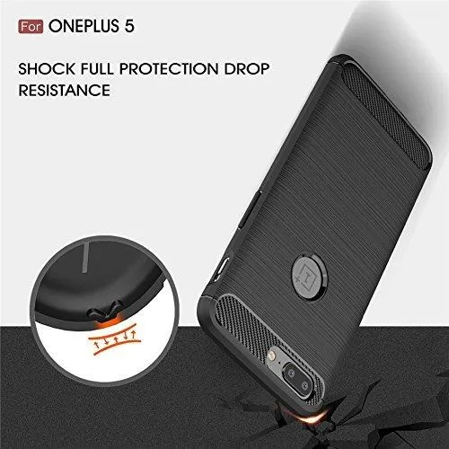 CEDO Rugged Armor TPU Military grade Shock Proof Back Cover Case for OnePlus 5 / One Plus 5(Black)