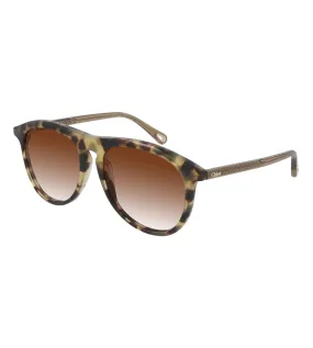 Chloe Women's Orange Aviator Sunglass