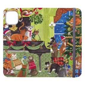 Christmas Cats Wallet Case By Caroline Bonne Muller