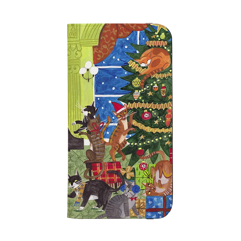 Christmas Cats Wallet Case By Caroline Bonne Muller