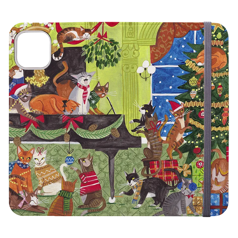 Christmas Cats Wallet Case By Caroline Bonne Muller