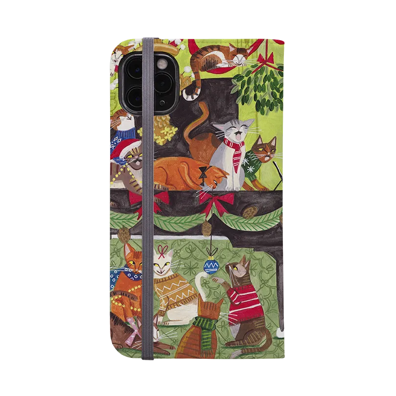 Christmas Cats Wallet Case By Caroline Bonne Muller