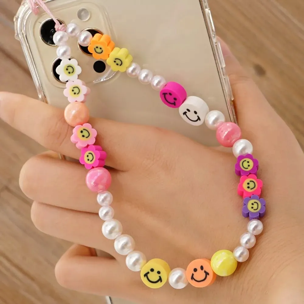 Colorful smiley Phone Charm