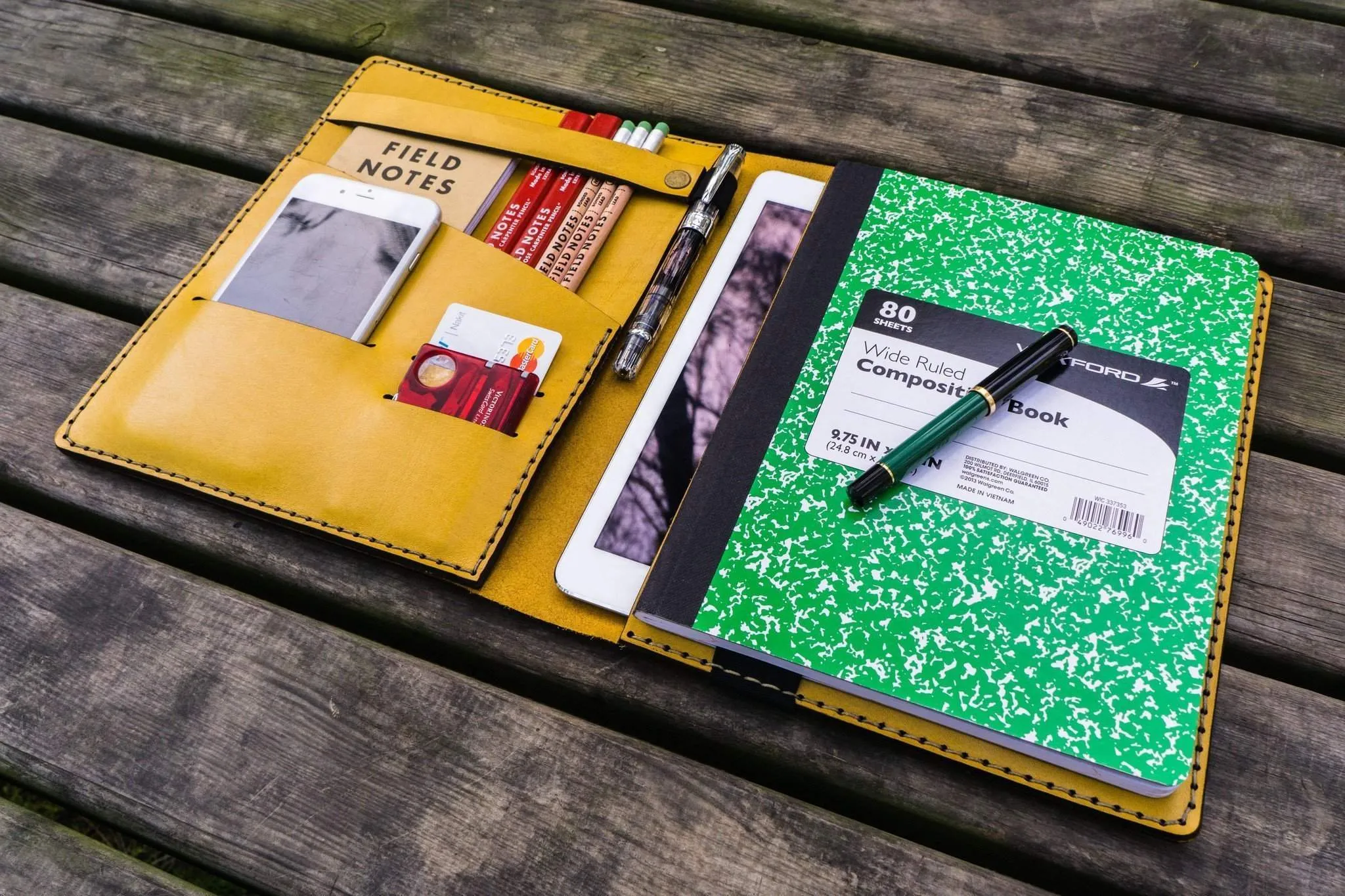 Composition Notebook Cover With iPad Air Pro Pocket - Yellow