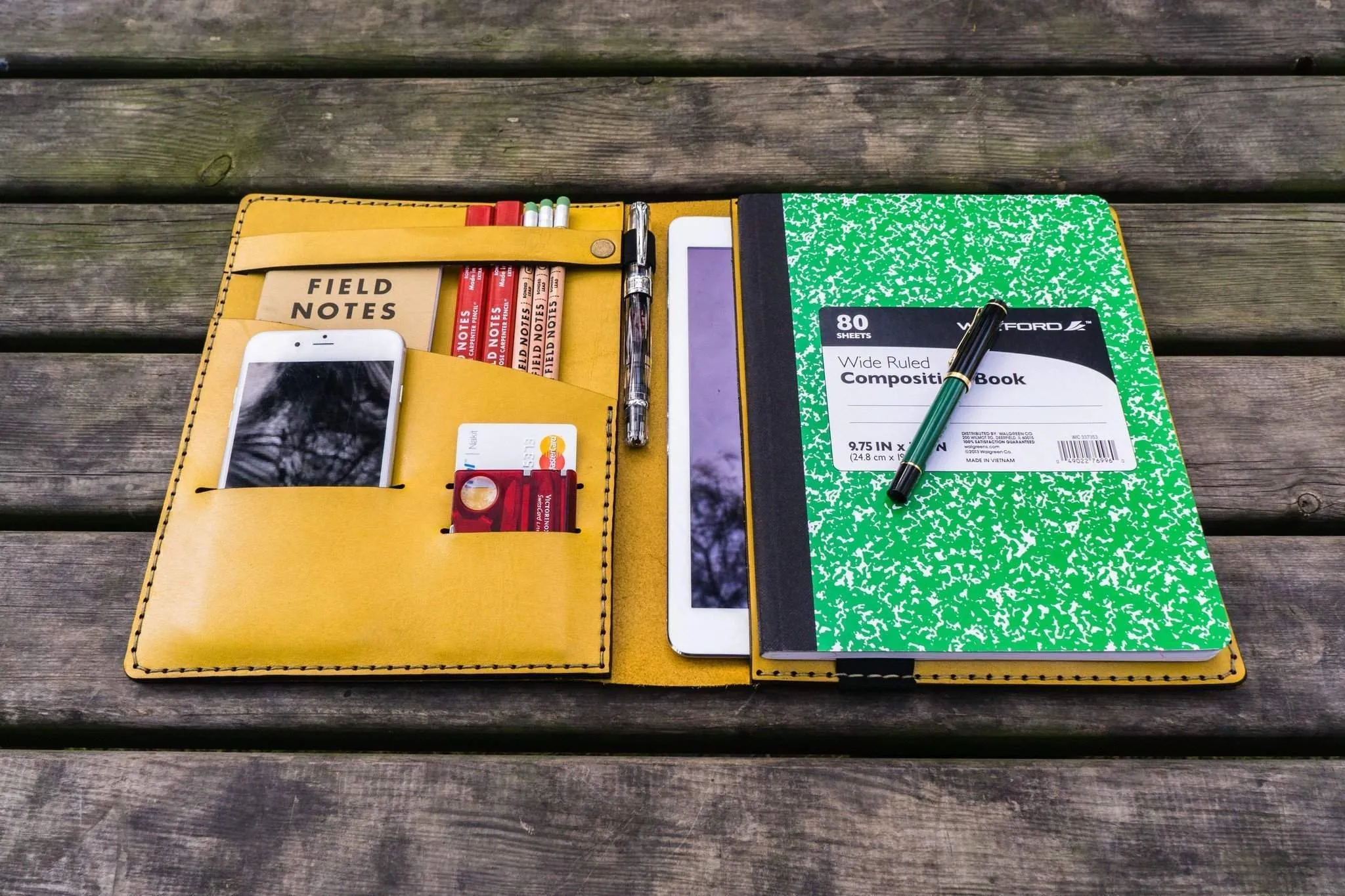 Composition Notebook Cover With iPad Air Pro Pocket - Yellow