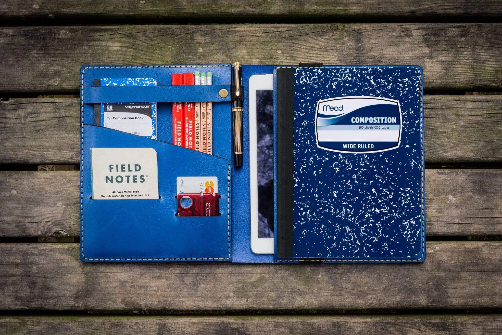 Composition Notebook Cover With iPad Air/Pro Pocket - Blue