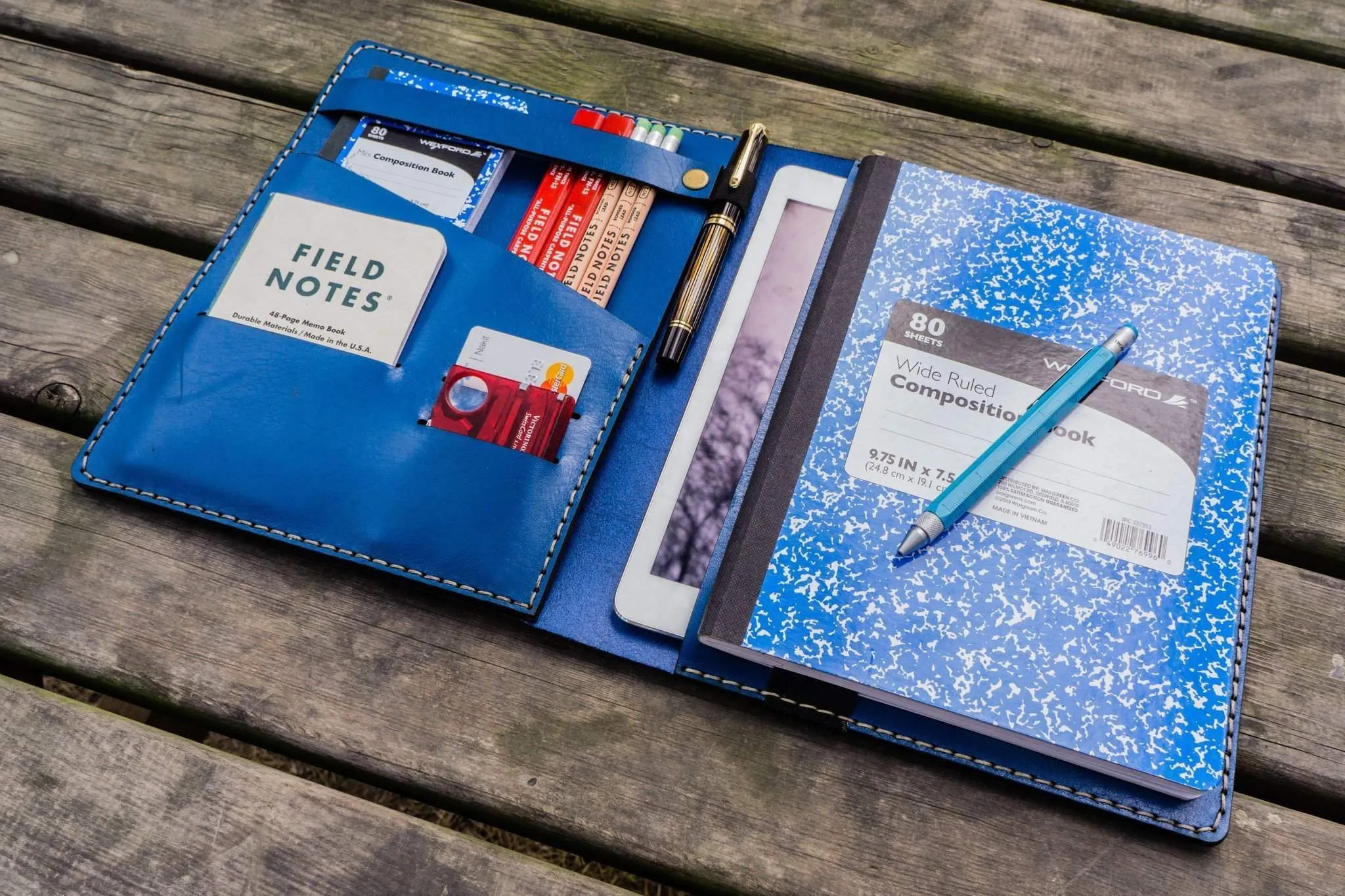 Composition Notebook Cover With iPad Air/Pro Pocket - Blue