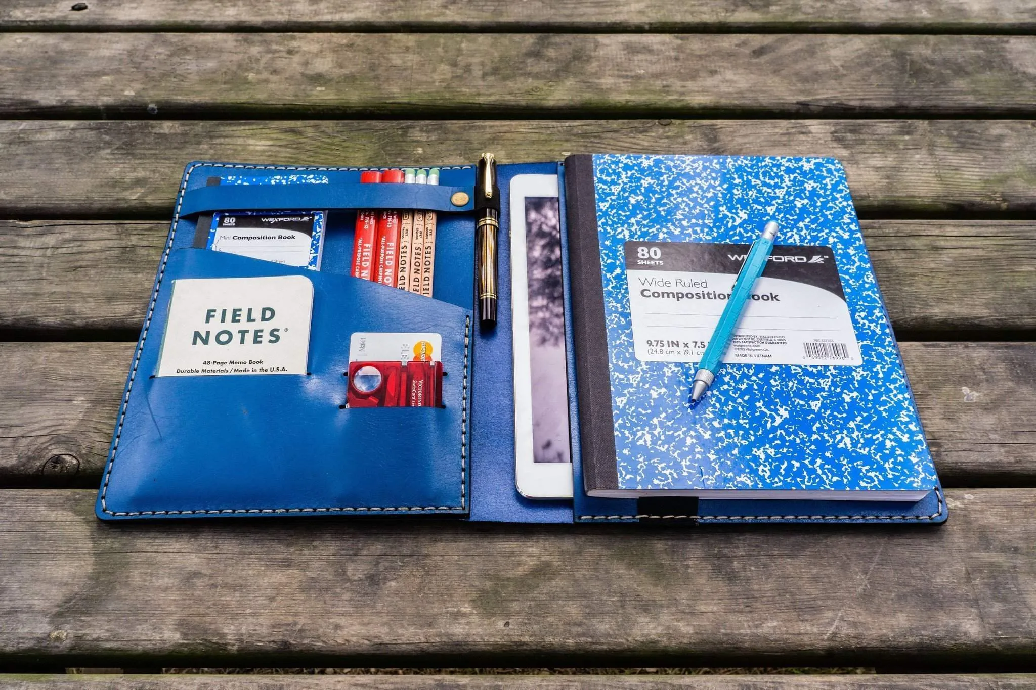 Composition Notebook Cover With iPad Air/Pro Pocket - Blue