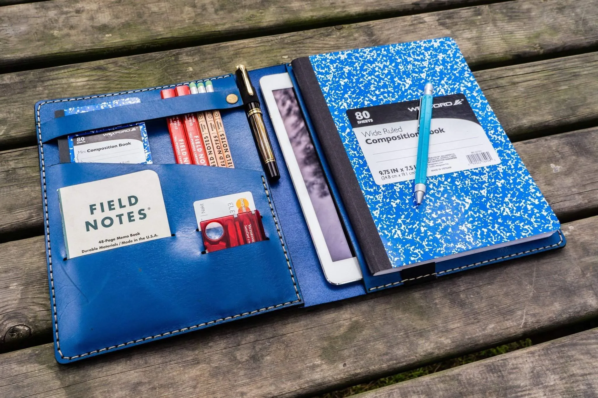 Composition Notebook Cover With iPad Air/Pro Pocket - Blue