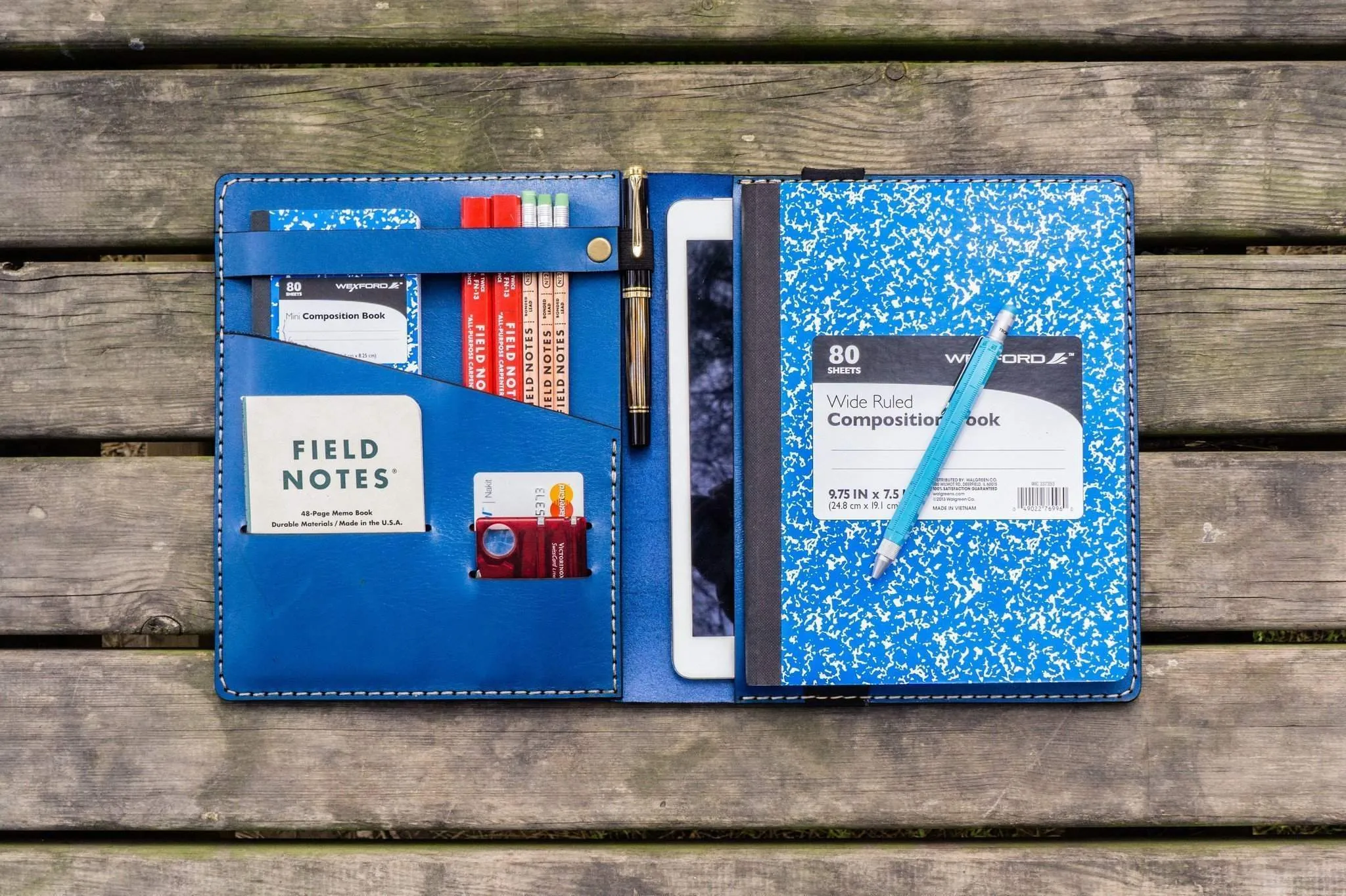 Composition Notebook Cover With iPad Air/Pro Pocket - Blue