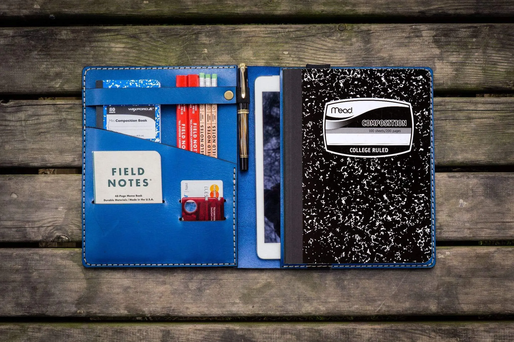 Composition Notebook Cover With iPad Air/Pro Pocket - Blue