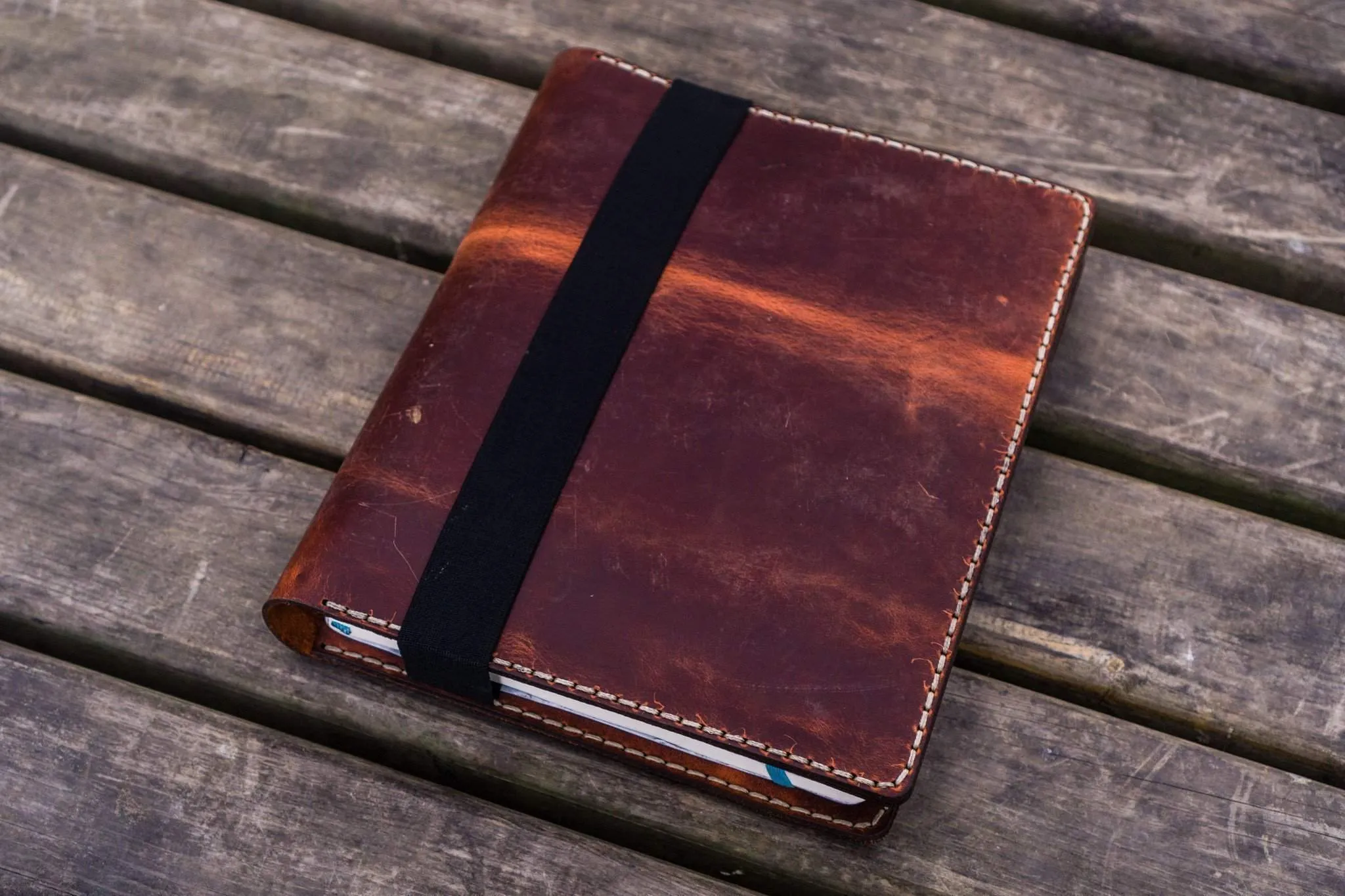 Composition Notebook Cover With iPad Air/Pro Pocket - Crazy Horse Orange