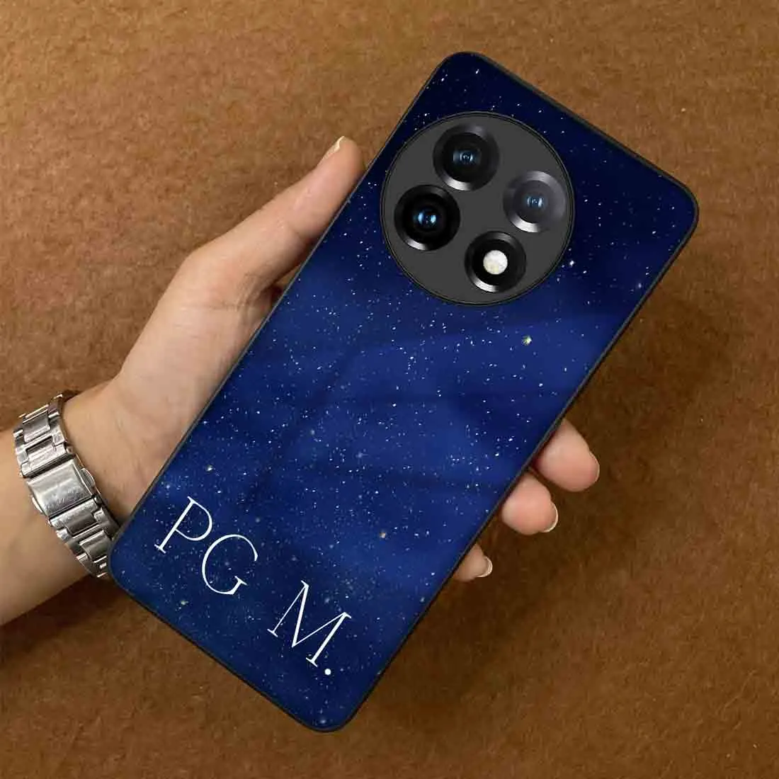 Custom One Plus 11 Back Cover Mobile Case With Name - Starry Night