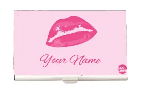 Customized Visiting Card Holder for Girls - Pink Lips