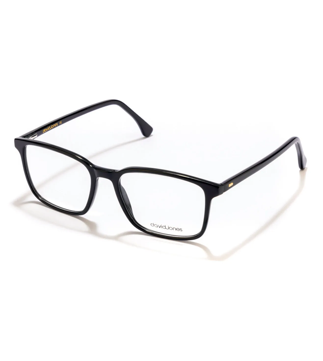 David Jones Men's Black Rectangular Optical Frame