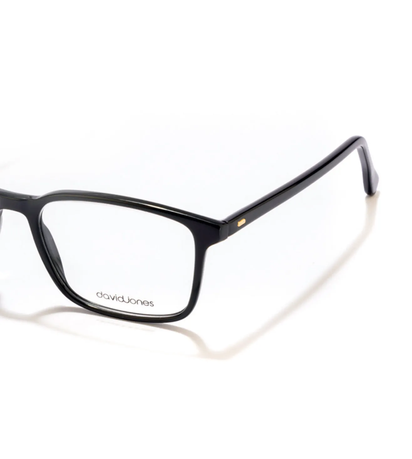 David Jones Men's Black Rectangular Optical Frame