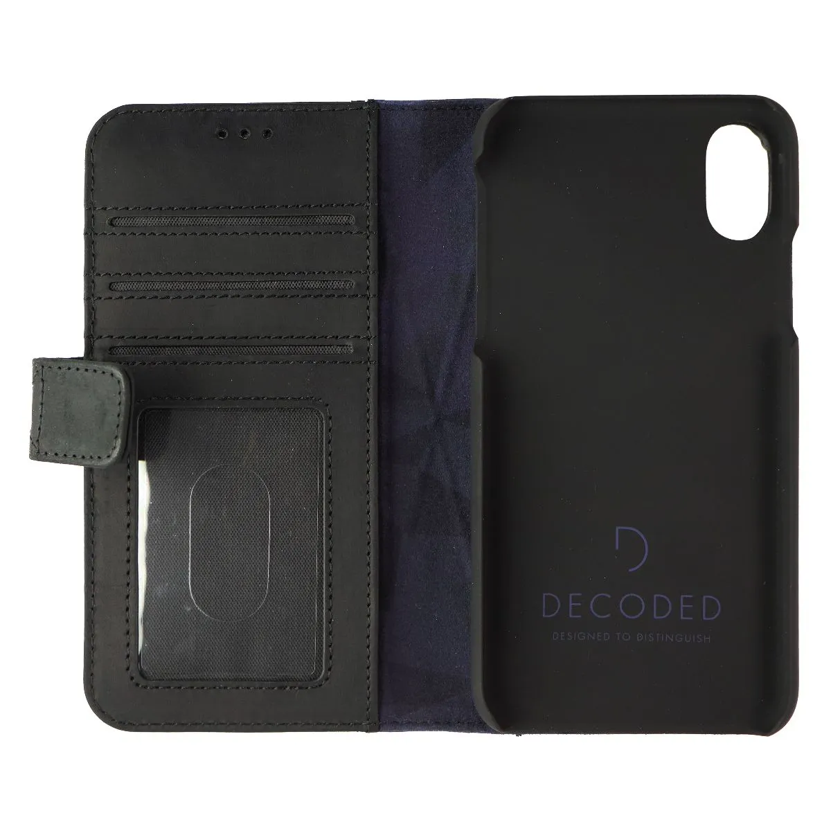 Decoded Full Grain Leather Case for Apple iPhone Xs/X - Smooth Black