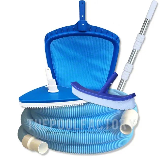 Deluxe Pool Cleaning Kit - 5 Piece with 24' Vacuum Hose