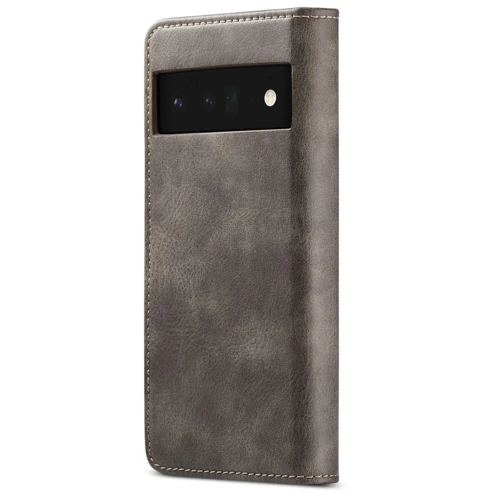 DG.MING Google Pixel 6 Pro 2-in-1 Wallet Case - Grey