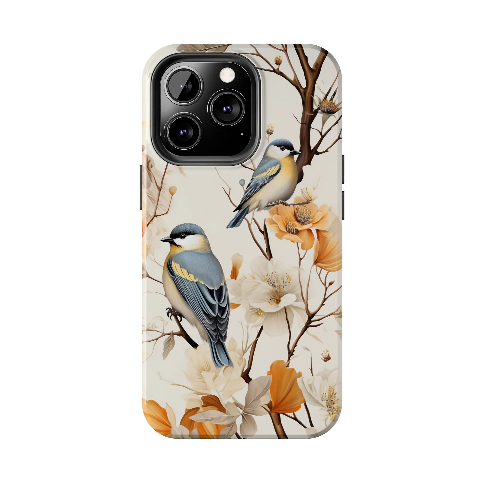 Dried Flowers and Birds Digital print Design Tough Phone Case compatible with a large variety of iPhone models, Gift, Phone Case