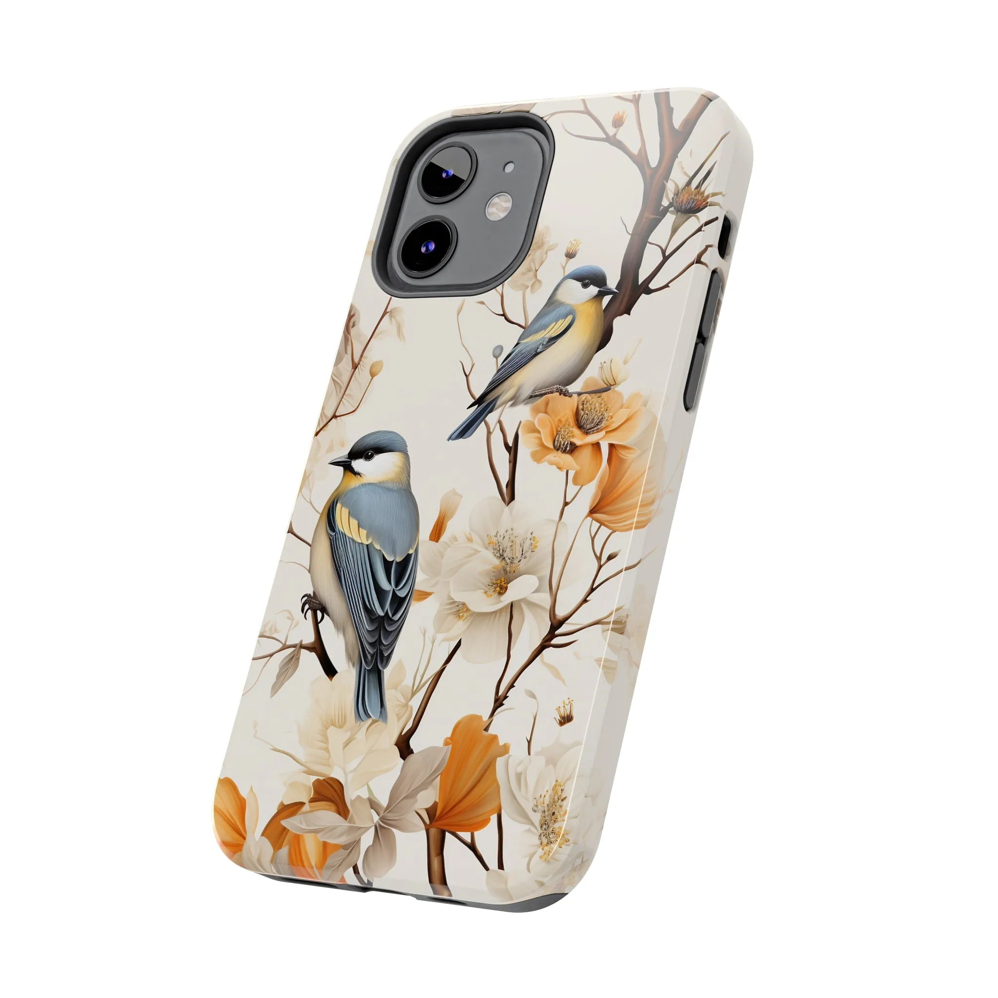 Dried Flowers and Birds Digital print Design Tough Phone Case compatible with a large variety of iPhone models, Gift, Phone Case