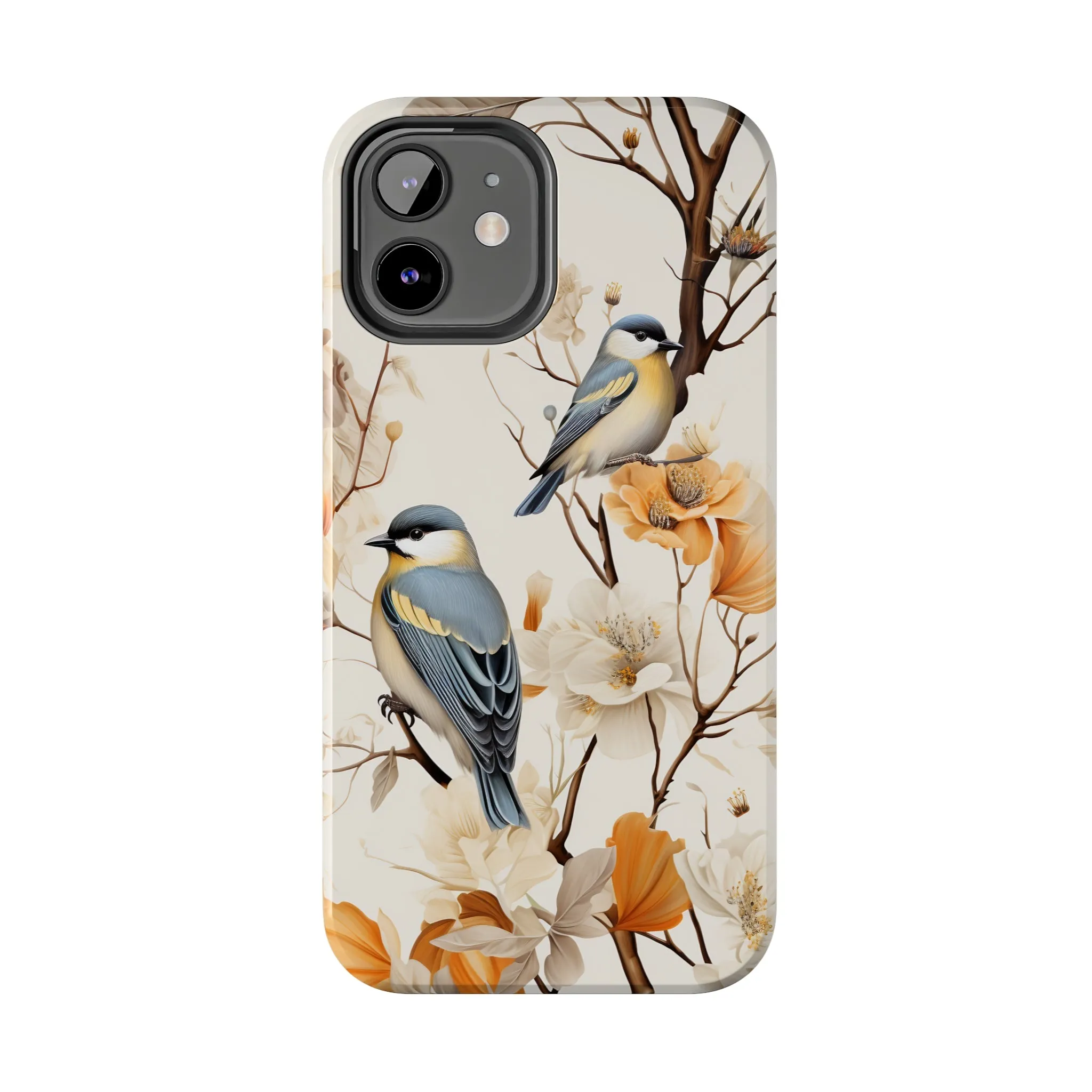 Dried Flowers and Birds Digital print Design Tough Phone Case compatible with a large variety of iPhone models, Gift, Phone Case