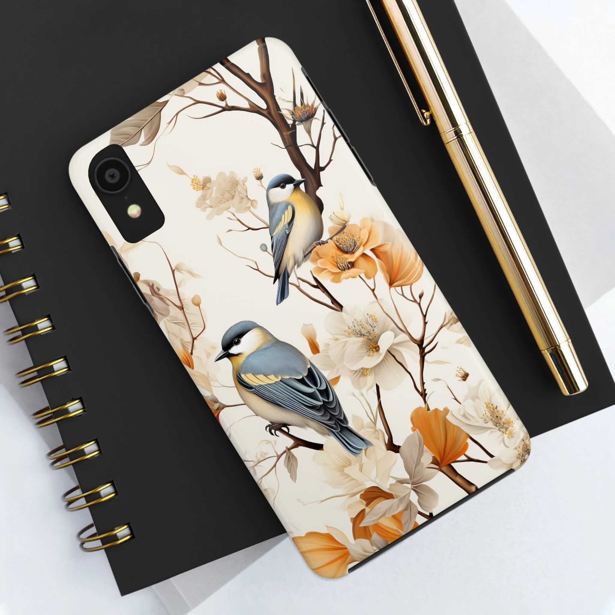 Dried Flowers and Birds Digital print Design Tough Phone Case compatible with a large variety of iPhone models, Gift, Phone Case