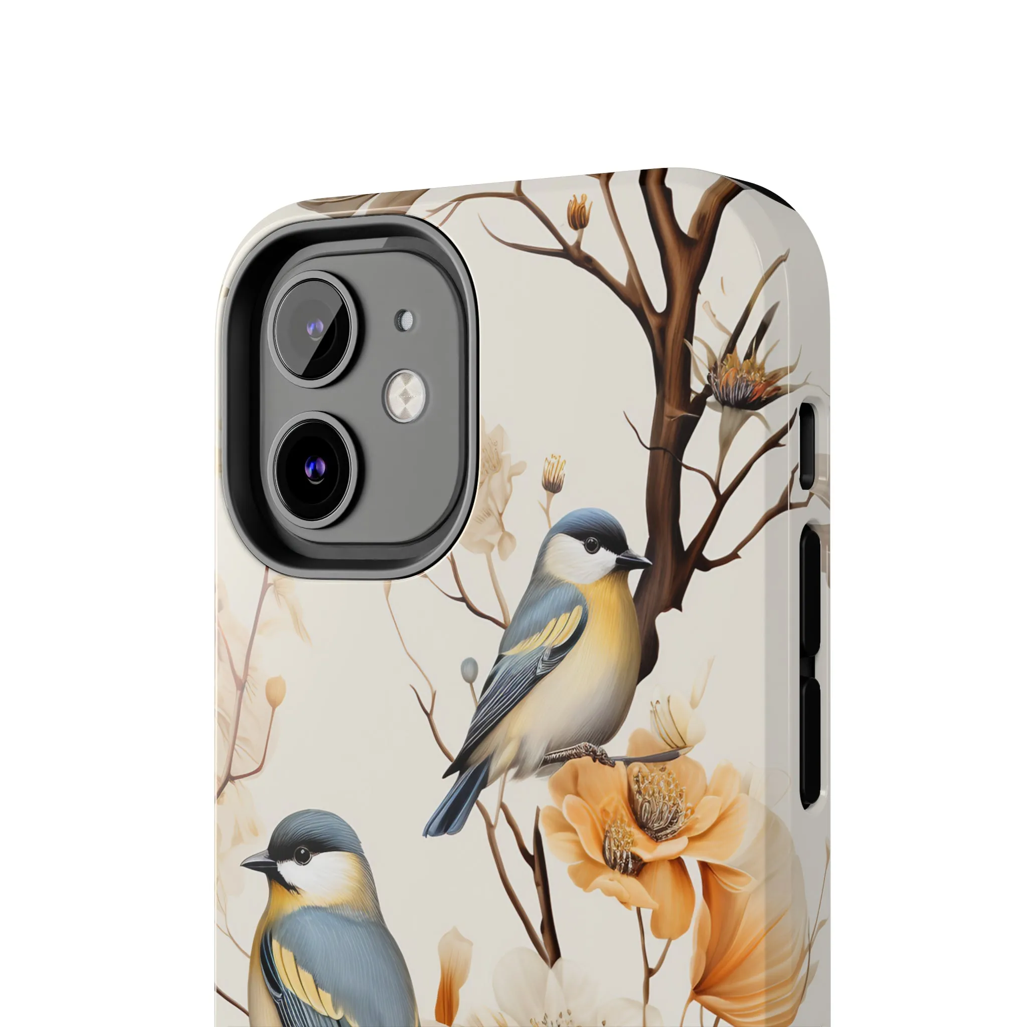 Dried Flowers and Birds Digital print Design Tough Phone Case compatible with a large variety of iPhone models, Gift, Phone Case