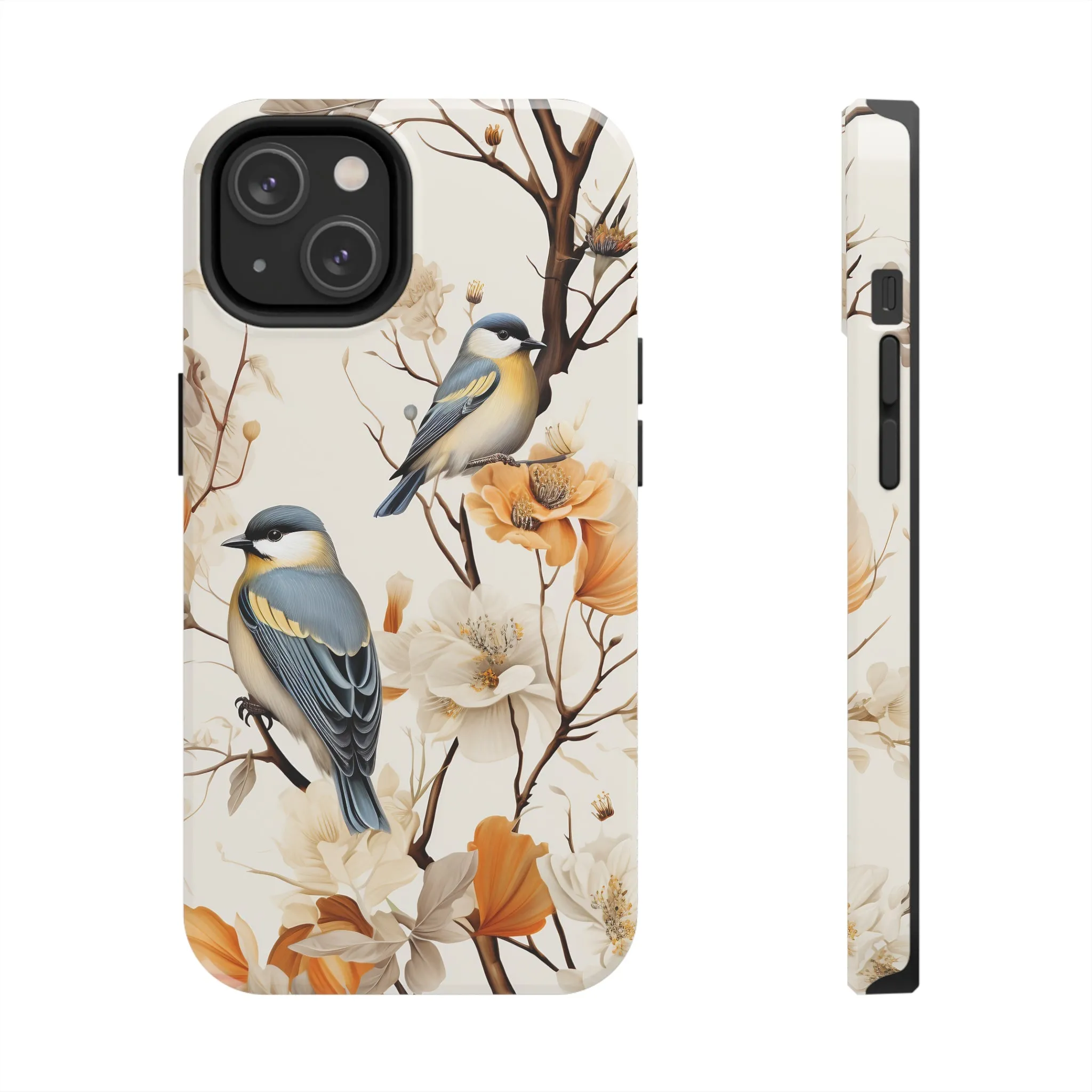 Dried Flowers and Birds Digital print Design Tough Phone Case compatible with a large variety of iPhone models, Gift, Phone Case