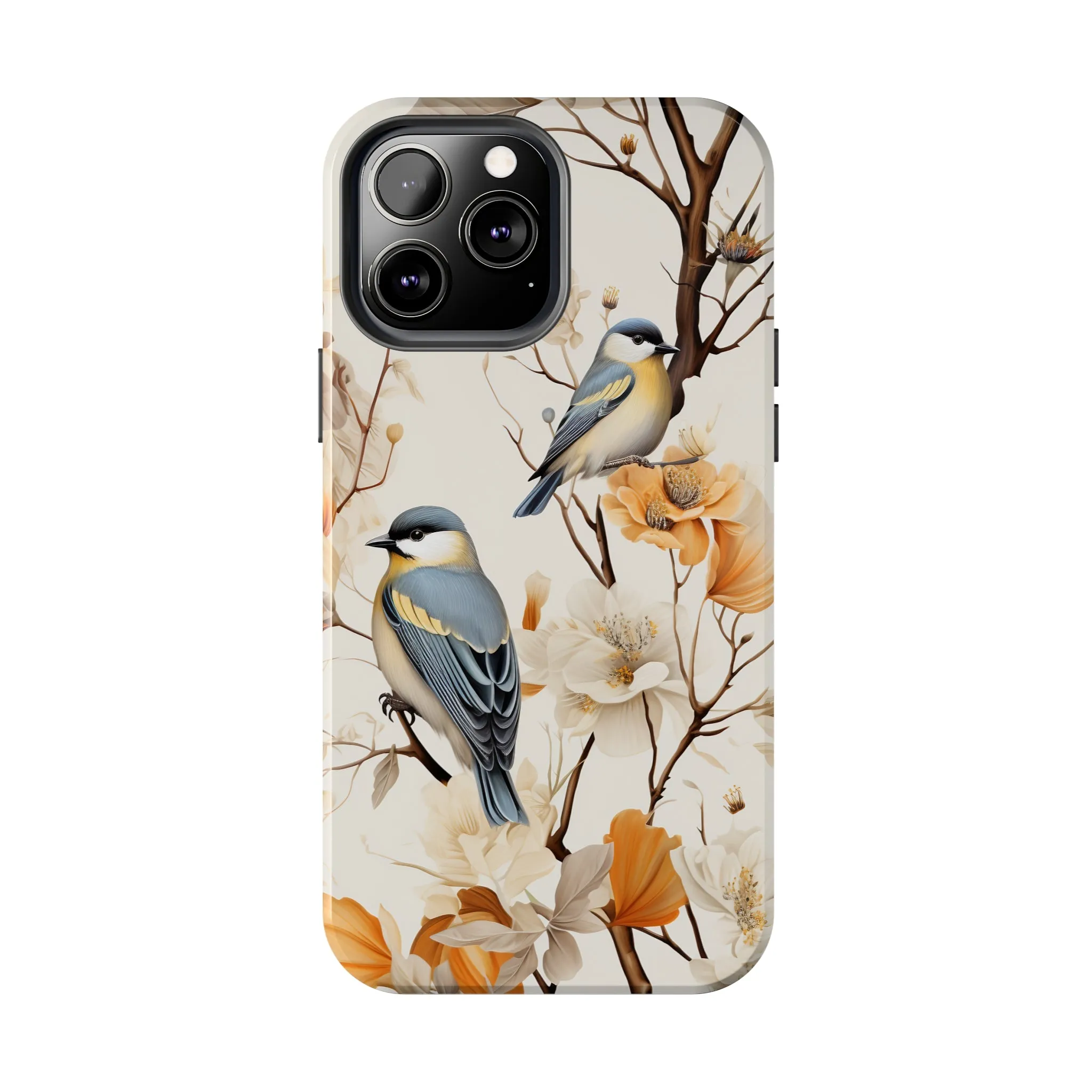 Dried Flowers and Birds Digital print Design Tough Phone Case compatible with a large variety of iPhone models, Gift, Phone Case