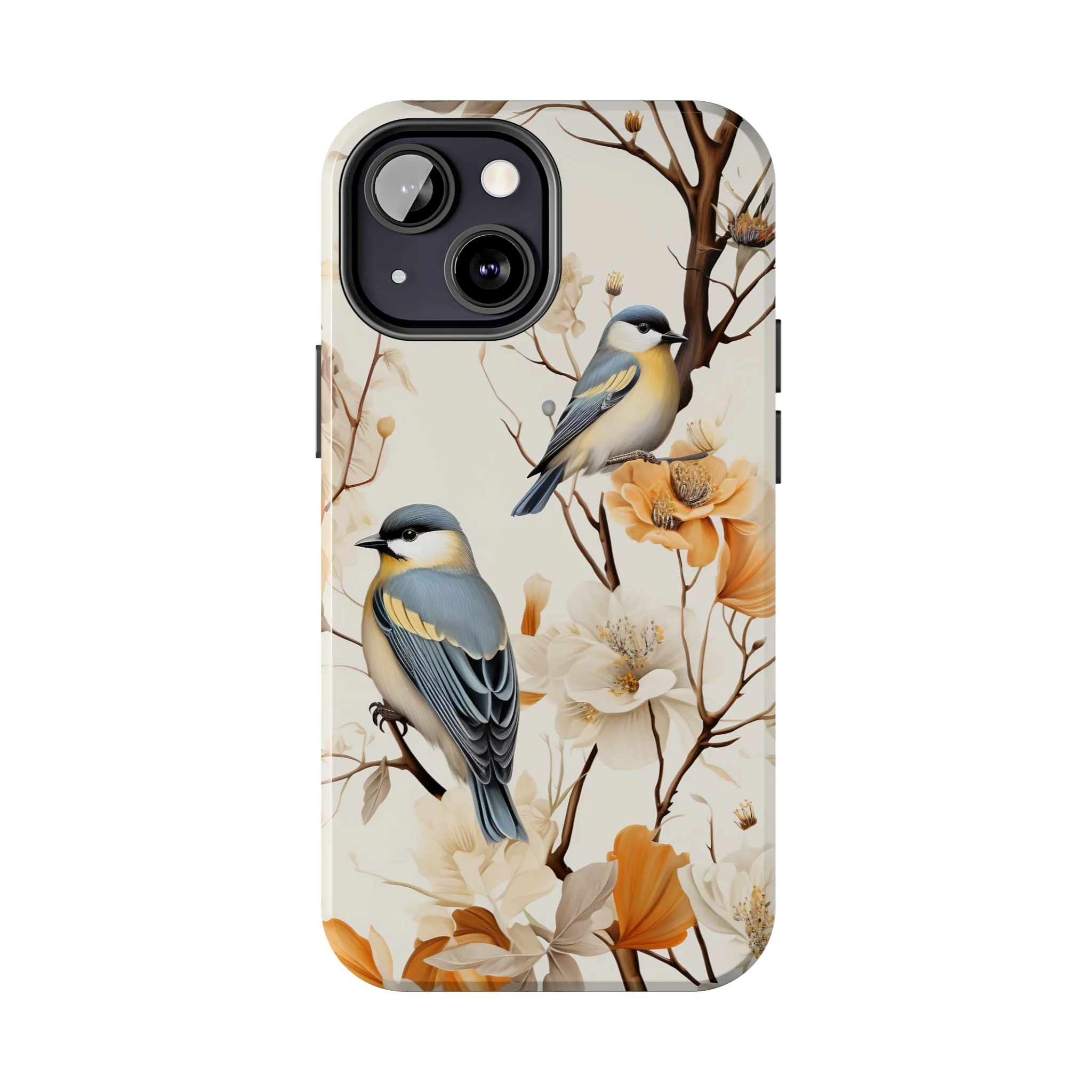 Dried Flowers and Birds Digital print Design Tough Phone Case compatible with a large variety of iPhone models, Gift, Phone Case