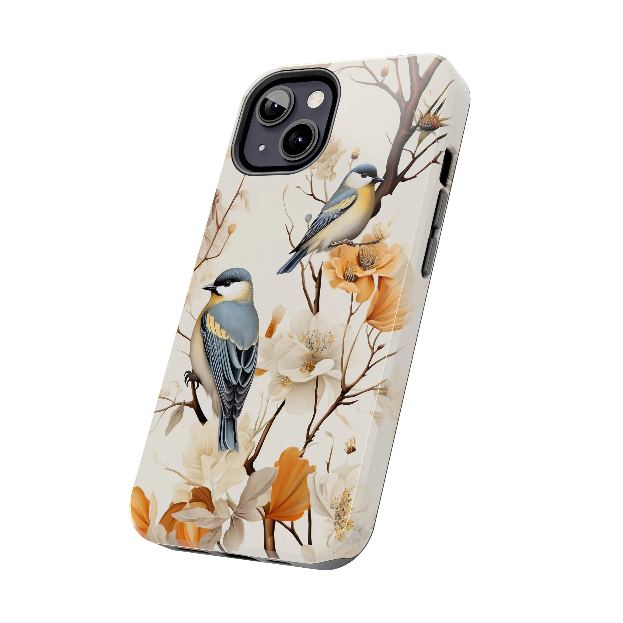 Dried Flowers and Birds Digital print Design Tough Phone Case compatible with a large variety of iPhone models, Gift, Phone Case