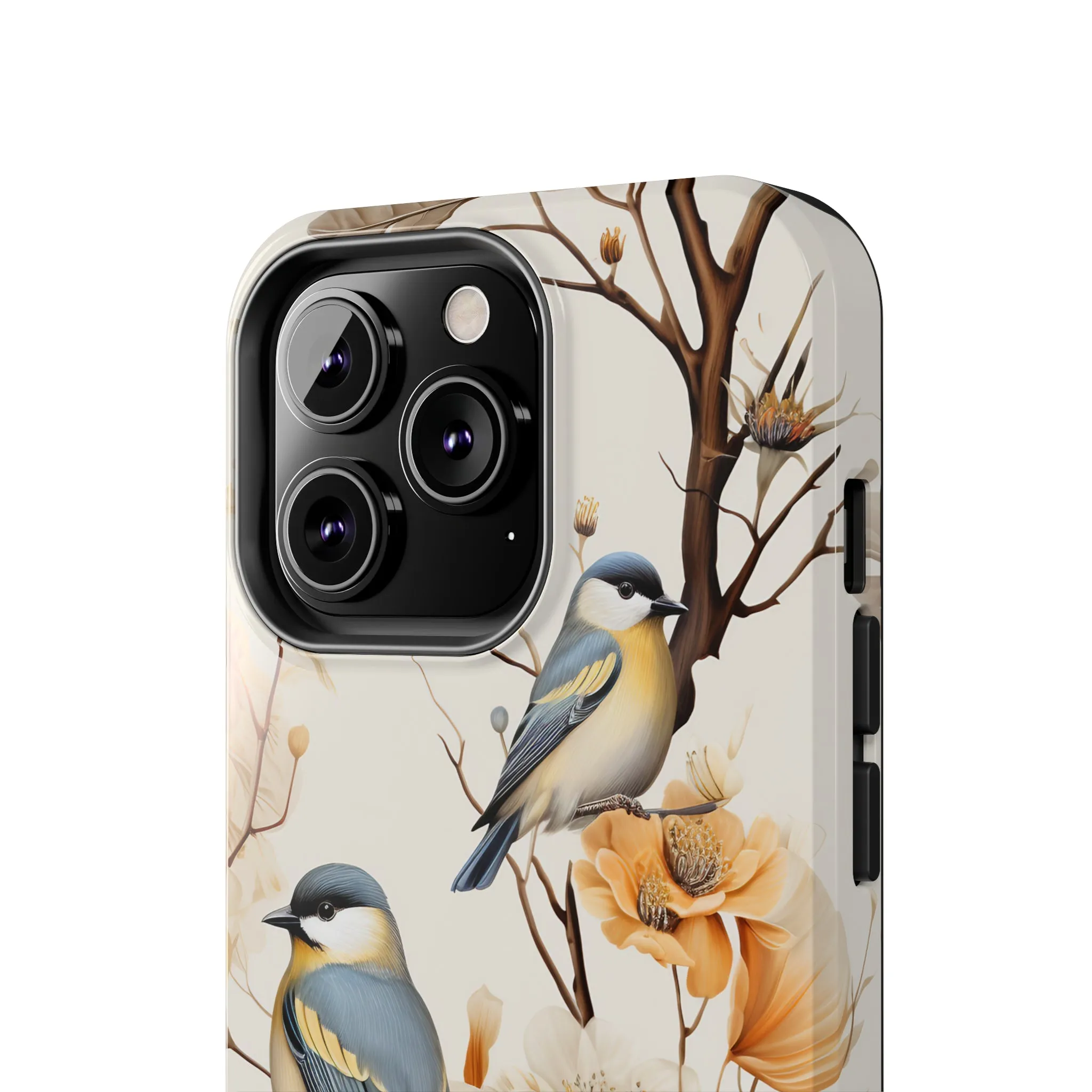 Dried Flowers and Birds Digital print Design Tough Phone Case compatible with a large variety of iPhone models, Gift, Phone Case