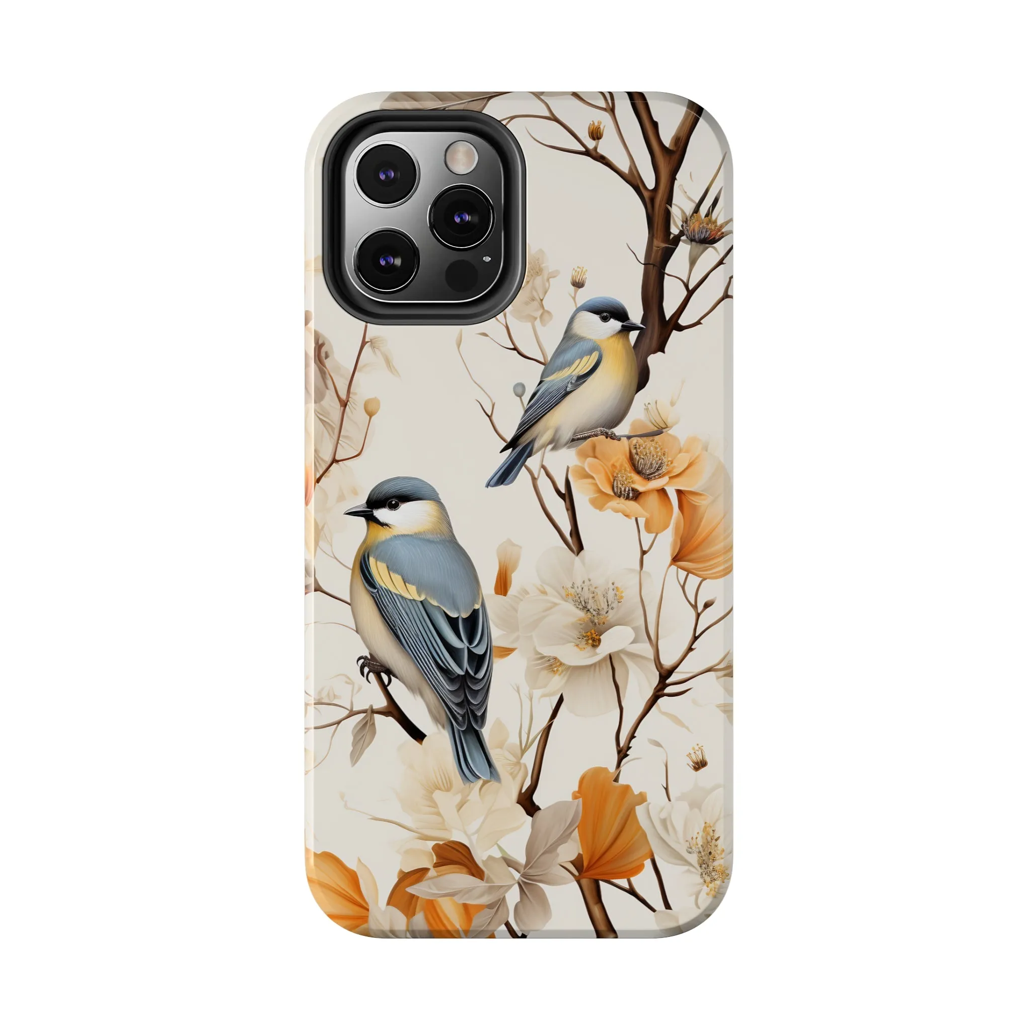 Dried Flowers and Birds Digital print Design Tough Phone Case compatible with a large variety of iPhone models, Gift, Phone Case