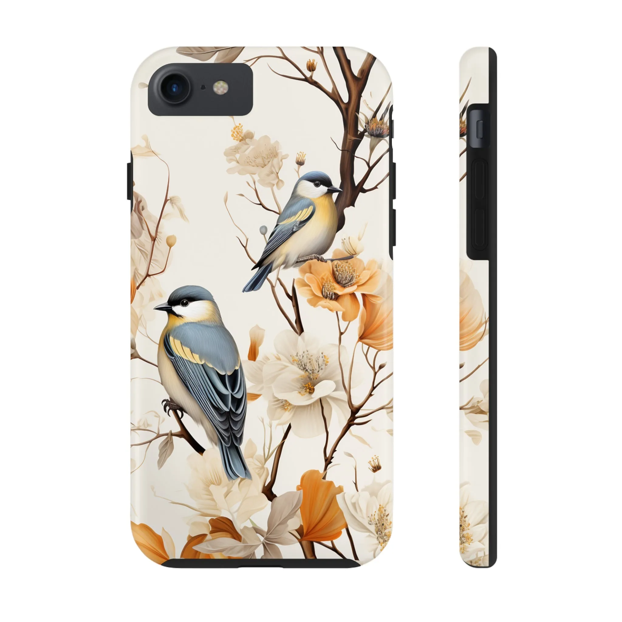 Dried Flowers and Birds Digital print Design Tough Phone Case compatible with a large variety of iPhone models, Gift, Phone Case