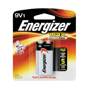 Energizer 522BP Battery, 9 V Battery, Alkaline, Manganese Dioxide, Zinc