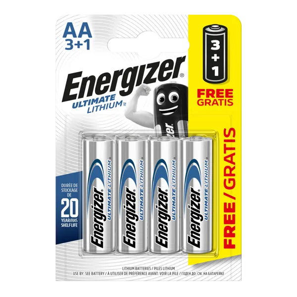 Energizer Ultimate Lithium AA/L91 Battery Pack of 4