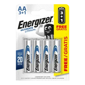 Energizer Ultimate Lithium AA/L91 Battery Pack of 4